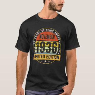 T-shirt Novembre 1936 86 Ans 86e Anniversaire