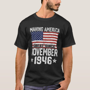 T-shirt Novembre 1946 Drapeau Américain 75E Cadeaux D'Anni
