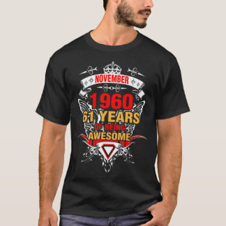 T-shirt Novembre 1960 61 ans d'être génial