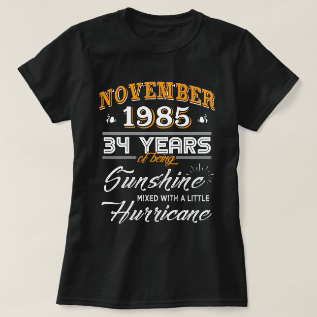 T-shirt Novembre 1985 trente-quatrièmes cadeaux (Design devant)