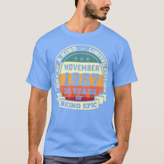 T-shirt Novembre 1987 35e Anniversaire Cadeau 35 Ans D'Êtr