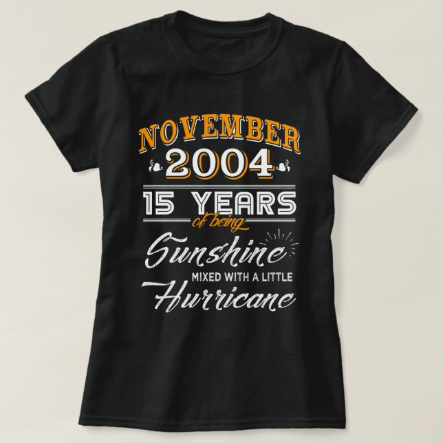 T-shirt Novembre 2004 cadeaux d'anniversaire de chemise (Design devant)