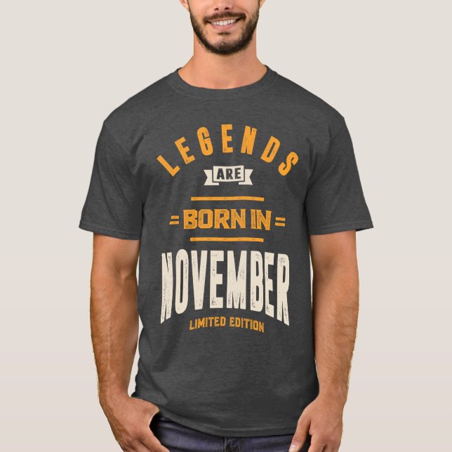 T-shirt Novembre Anniversaire Les Légendes Cadeaux Sont Né (Devant)