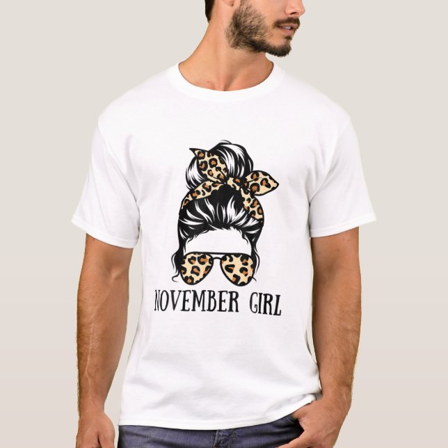 T-shirt Novembre Fille Anniversaire Femmes blanchies Lunet (Devant)