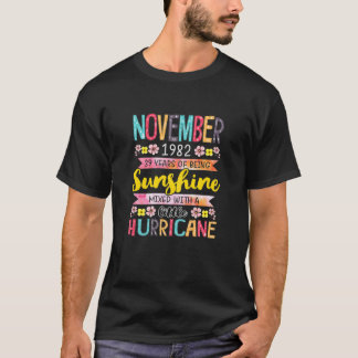 T-shirt Novembre Filles 1982 39 Ans Awesome Depuis 198