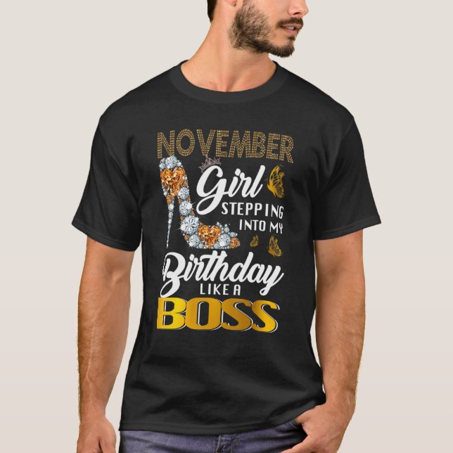 T-shirt Novembre Reine Entrant Dans Mon Anniversaire Comme (Devant)
