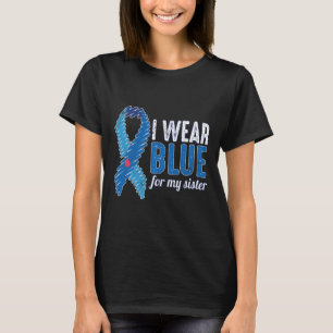 T-shirt Novembre T1D Sensibilisation Ruban Bleu Pour Soeur