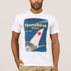 T-shirt Novosibirsk Sibérie affiche de vol d'Union soviéti