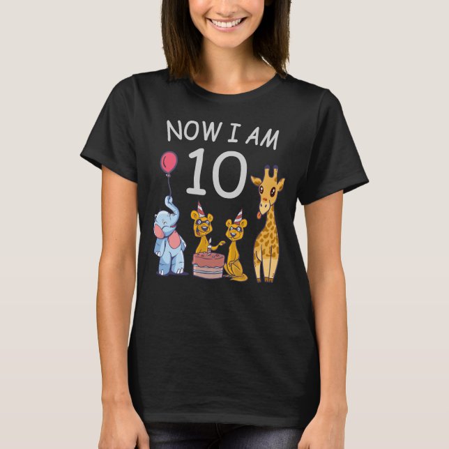 T-shirt Now I, 10 ans d'âge 10 Birthday (Devant)