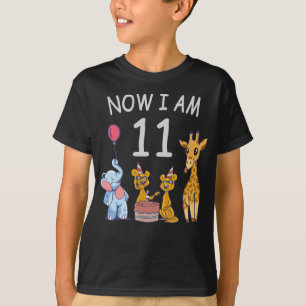 T-shirt Now I, 11 ans old 11th Birthday at the Zoo