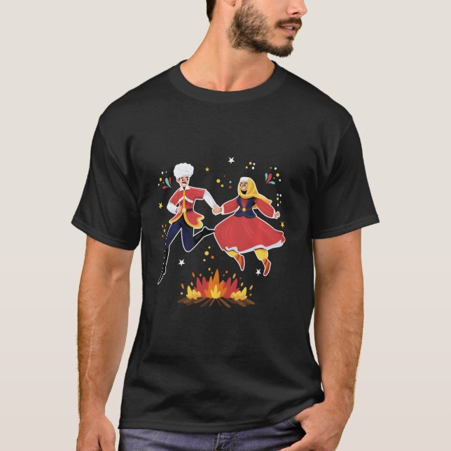 T-shirt Nowruz Mobarak, famille correspondant au Nouvel An (Devant)