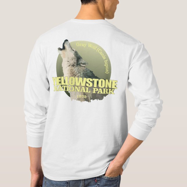 T-shirt NP de Yellowstone (Loup gris) TNO (Dos)