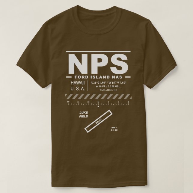 T-shirt NPS de la station navale NAS de Ford Islan (Design devant)