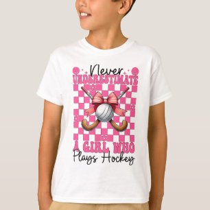 T-shirt NSous-estimez Jamais Une Fille Qui Joue Au Hockey