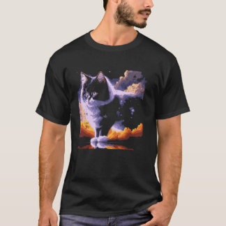 T-shirt Nuage de Chat Fluffy Peinture Mignon Art Félin Hom
