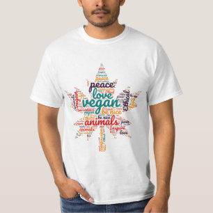 T-shirt nuage de mot végétan