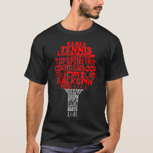 T-shirt Nuage de mots de tennis de table
