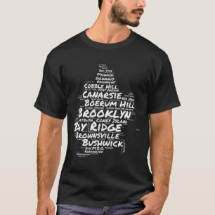 T-shirt Nuage de mots des quartiers de Brooklyn New York B