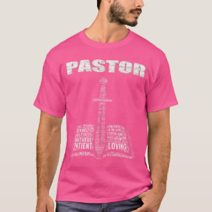 T-shirt Nuage de mots du ministre chrétien Église Pasteur