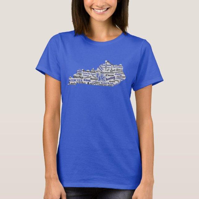 T-shirt Nuage de mots KY (bleu V1) (Devant)