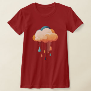 T-shirt Nuage de pluie gai avec gouttes de pluie