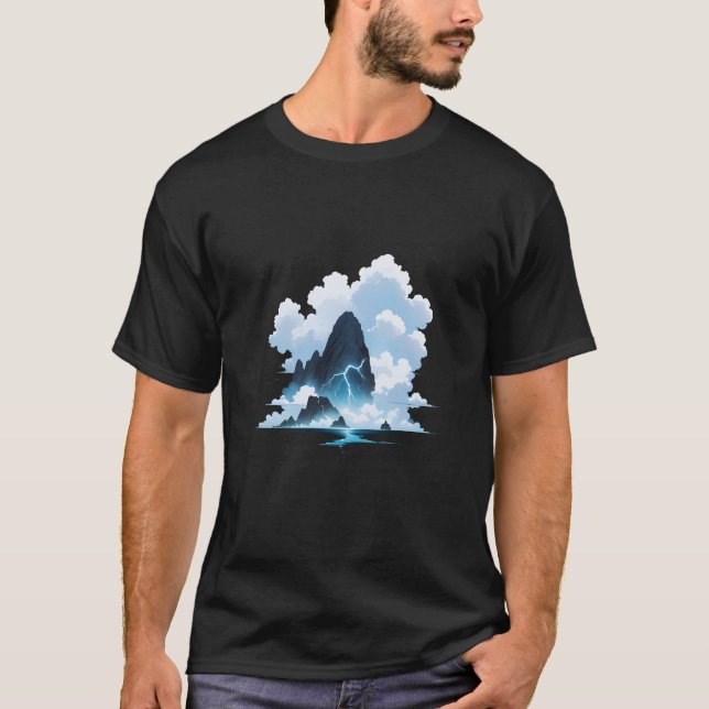 T-shirt Nuages de foudre et Montagne (Devant)
