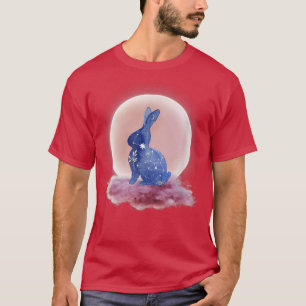 T-shirt Nuages de lune et astrologie du lapin Divination p