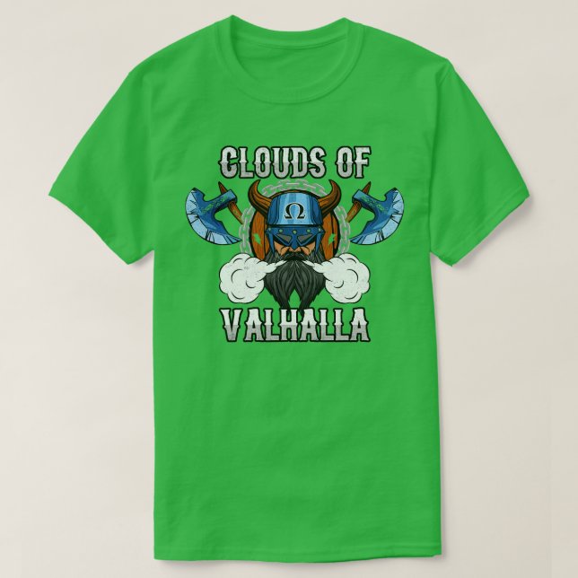 T-shirt Nuages De Valhalla Vaping Viking Vape Sur (Design devant)