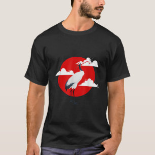 T-shirt Nuages d'oiseaux mous de grue commune Sun Origami