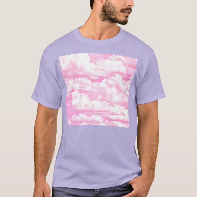 T-shirt Nuages Festifs Rose (Devant)