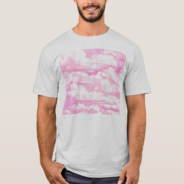 T-shirt Nuages Festifs Rose (Devant)