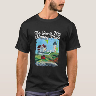 T-shirt Nubble Lighthouse Maine Phare Peinture Art Su