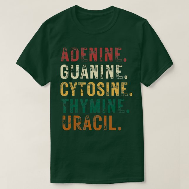 T-shirt Nucléobases Biologie Enseignant Biologiste de l'AD (Design devant)