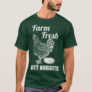 T-shirt Nuggets de fesse de ferme fraîche Ferme de poulet