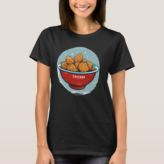 T-shirt Nuggets de poulet drôle en costume de bol (Devant)