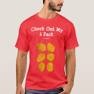 T-shirt Nuggets de poulet réels personnalisés Funny 6 pack