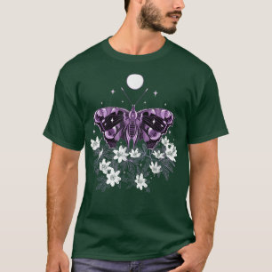 T-shirt Nuit avec papillon de printemps noir à l'anémone
