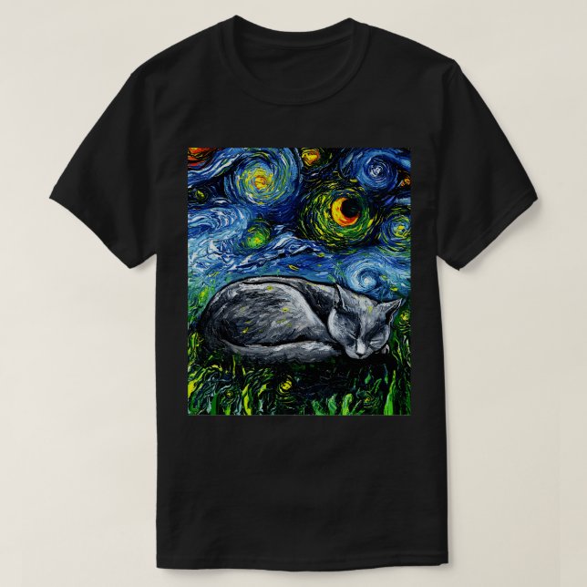 T-shirt Nuit bleue russe endormie (Design devant)