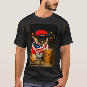 T-shirt Nuit café au lait pug chien garçon fille drôle