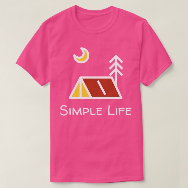 T-shirt Nuit Camping Simple Life (Design devant)