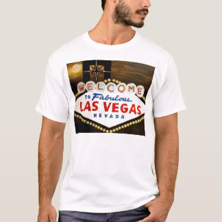 T-shirt Nuit célèbre de signe de Las Vegas - lune