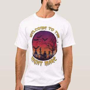 T-shirt Nuit de bienvenue Jument Halloween Lune Rouge Cime