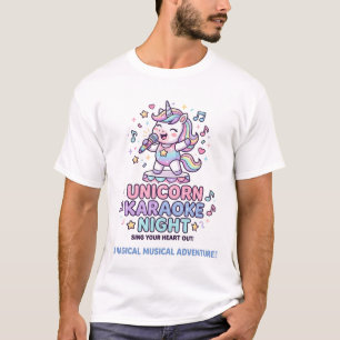 T-shirt Nuit de karaoke Licorne Typographie Gras Produit G