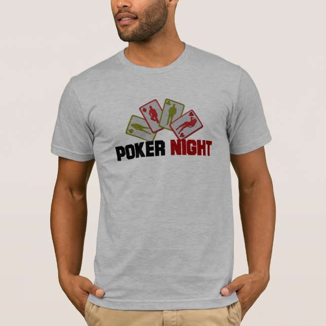T-shirt Nuit de poker avec cartes à jouer (Devant)