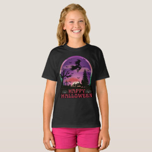 T-SHIRT NUIT D'HALLOWEEN SORCIÈRE DE CIMETIÈRE