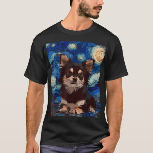 T-shirt Nuit étoile Chubby Chihuahua Chien Peinture Chien