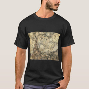 T-shirt nuit étoilée de Van Gogh dessinant le nig étoil