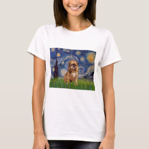 T-shirt Nuit étoilée - Griffon bruxellois brun