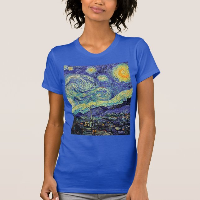 T-shirt Nuit étoilée par van Gogh Royal Blue (Devant)
