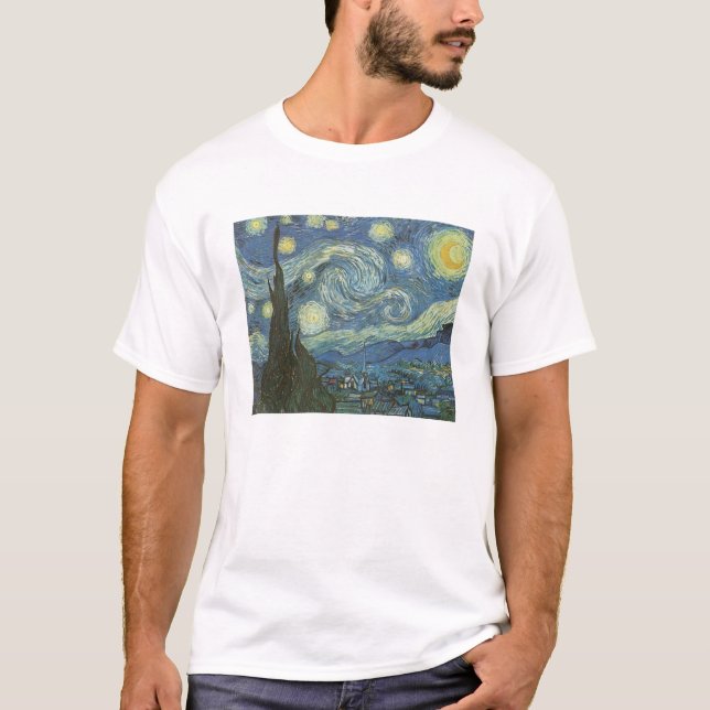 T-shirt Nuit étoilée par Vincent Van Gogh (Devant)